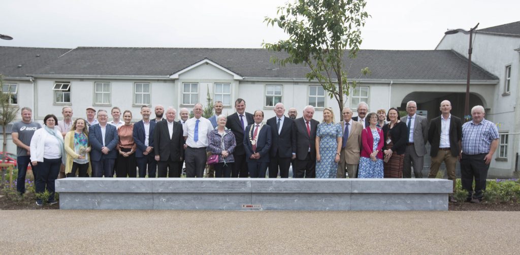 Minister Charlie Flanagan with Councillors, officials and guests at the formal opening of the Fort Protector/Fitzmaurice Place conservation project. Picture: Alf Harvey.